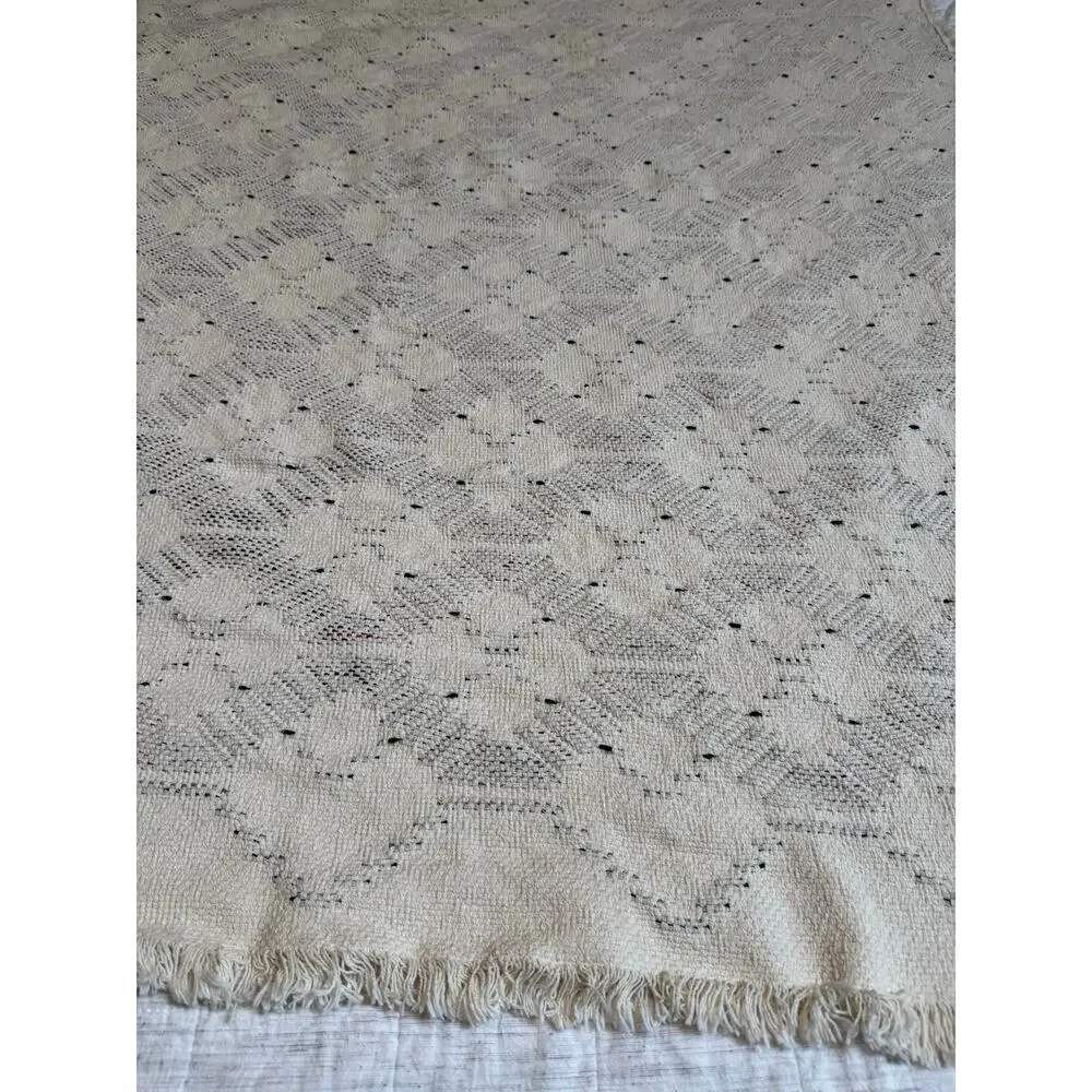 Handmade Swedish Weaving Blanket Square Afghan Throw Blanket Diamond Geometric
